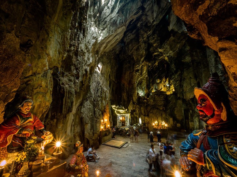 A temple inside a cave in Ngu Hanh Son moutain