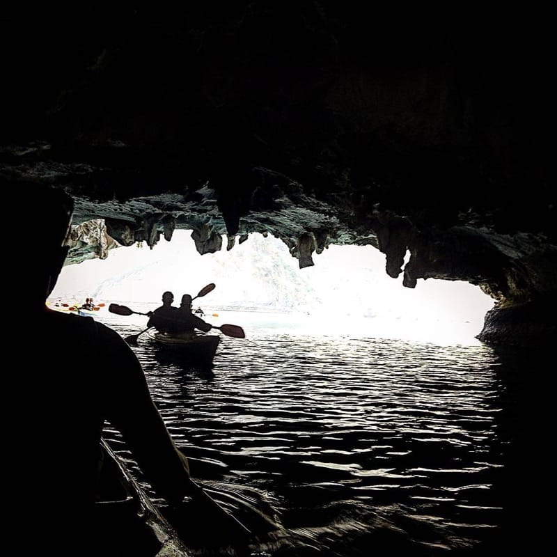 Boating throughout caves