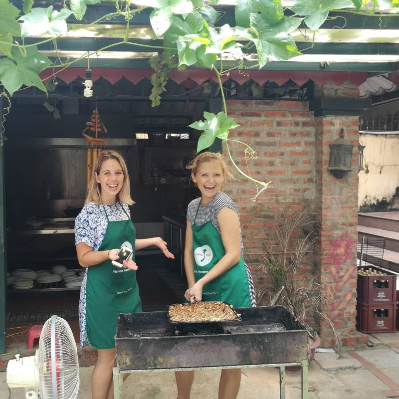 Learning how to cook traditional Vietnamese dishes
